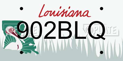 902BLQ Louisiana License Plate