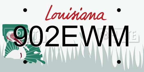 902EWM Louisiana License Plate
