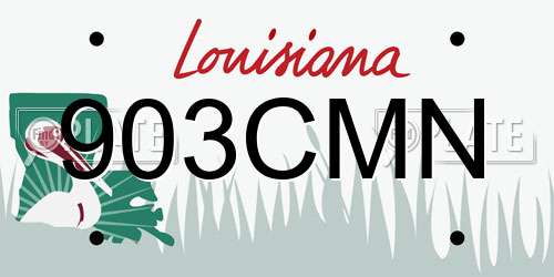903CMN Louisiana License Plate