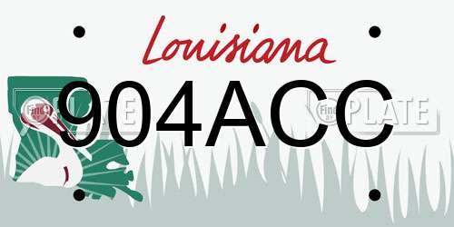 904ACC Louisiana License Plate