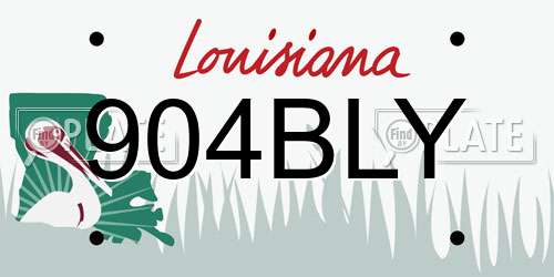 904BLY Louisiana License Plate