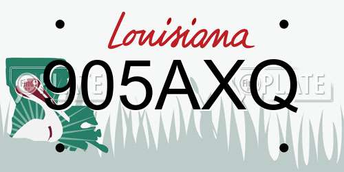 905AXQ Louisiana License Plate