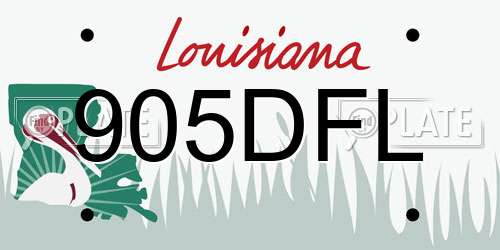 905DFL Louisiana License Plate