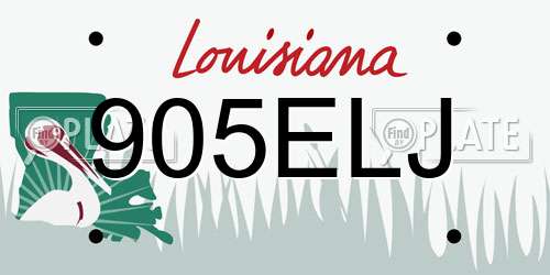 905ELJ Louisiana License Plate