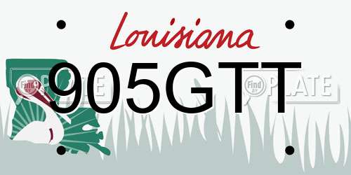 905GTT Louisiana License Plate