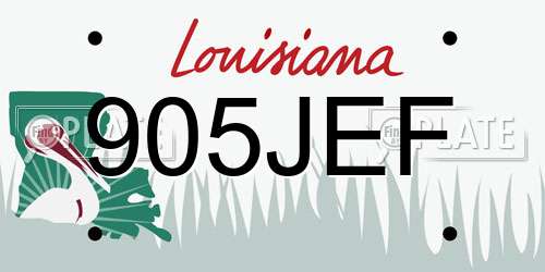 905JEF Louisiana License Plate