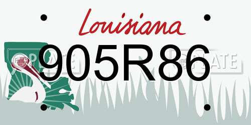 905R86 Louisiana License Plate