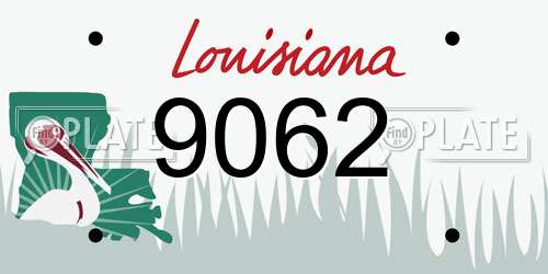 9062 Louisiana License Plate