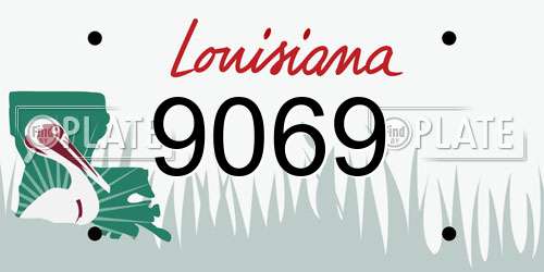 9069 Louisiana License Plate