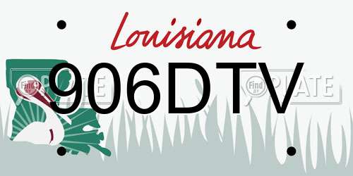 906DTV Louisiana License Plate