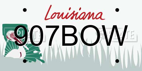 907BOW Louisiana License Plate