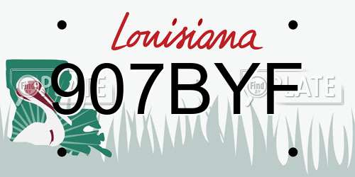 907BYF Louisiana License Plate