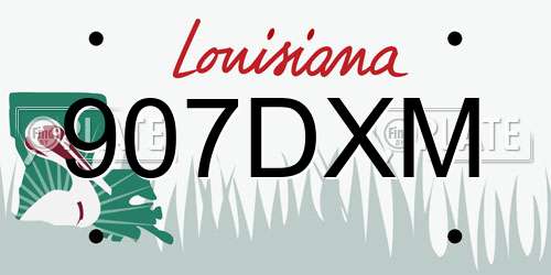 907DXM Louisiana License Plate