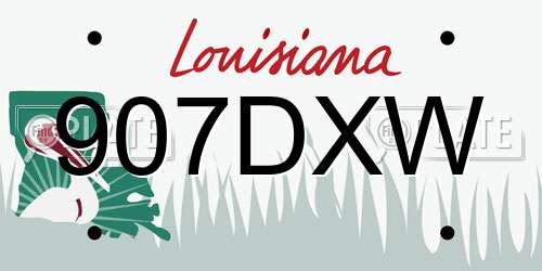 907DXW Louisiana License Plate