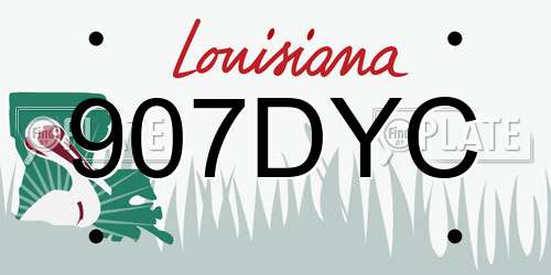 907DYC Louisiana License Plate
