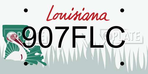 907FLC Louisiana License Plate