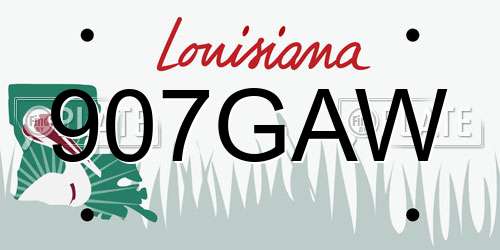 907GAW Louisiana License Plate
