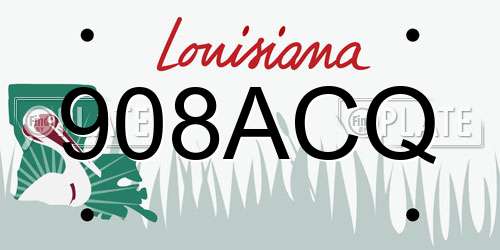 908ACQ Louisiana License Plate
