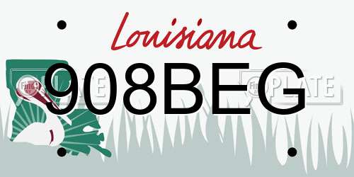 908BEG Louisiana License Plate