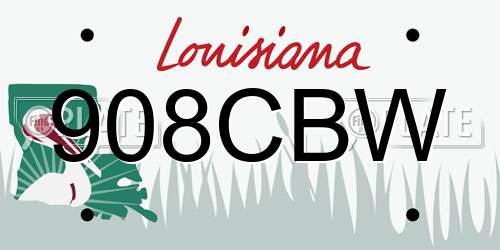 908CBW Louisiana License Plate