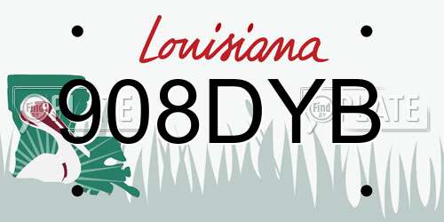 908DYB Louisiana License Plate