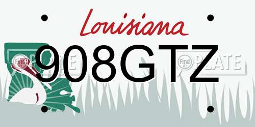 908GTZ Louisiana License Plate
