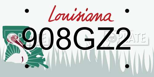 908GZ2 Louisiana License Plate