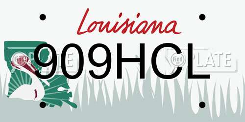 909HCL Louisiana License Plate