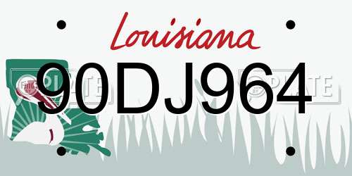 90DJ964 Louisiana License Plate