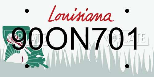 90ON701 Louisiana License Plate