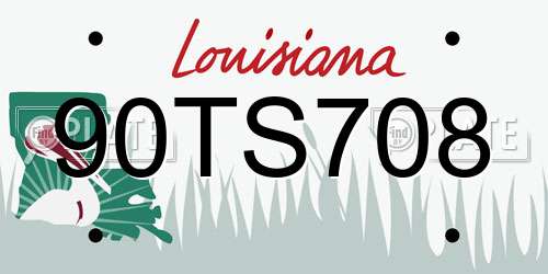 90TS708 Louisiana License Plate