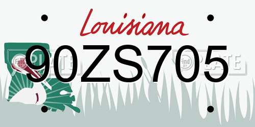 90ZS705 Louisiana License Plate