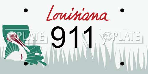 911 Louisiana License Plate