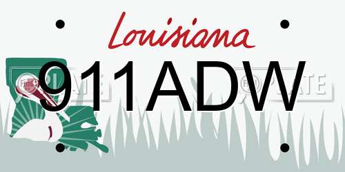 911ADW Louisiana License Plate