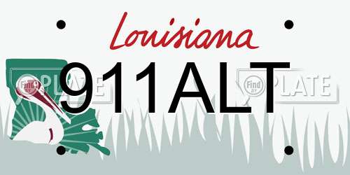 911ALT Louisiana License Plate