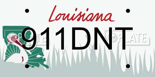 911DNT Louisiana License Plate