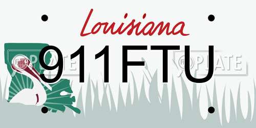 911FTU Louisiana License Plate
