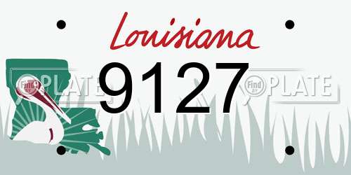 9127 Louisiana License Plate