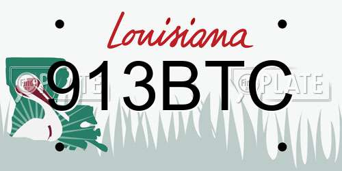913BTC Louisiana License Plate