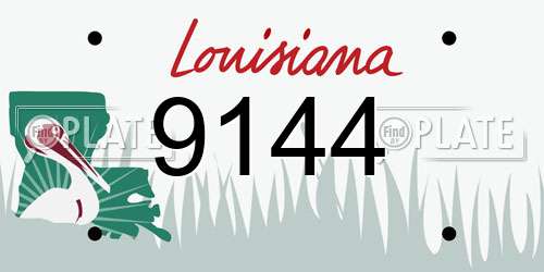 9144 Louisiana License Plate