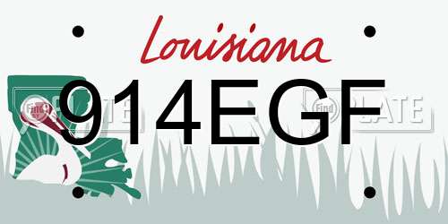 914EGF Louisiana License Plate