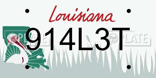 914L3T Louisiana License Plate