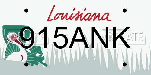 915ANK Louisiana License Plate