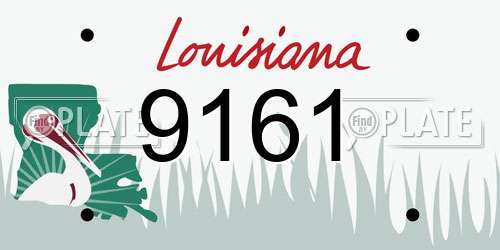 9161 Louisiana License Plate