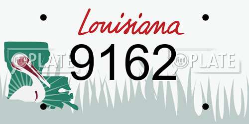 9162 Louisiana License Plate