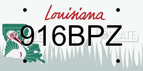 916BPZ Louisiana License Plate