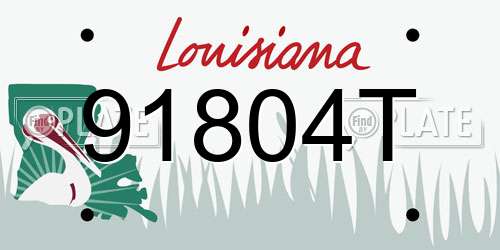 91804T Louisiana License Plate