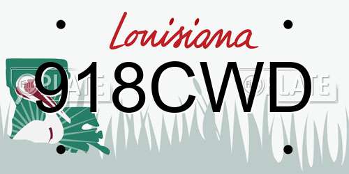 918CWD Louisiana License Plate