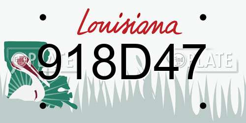 918D47 Louisiana License Plate
