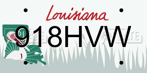 918HVW Louisiana License Plate